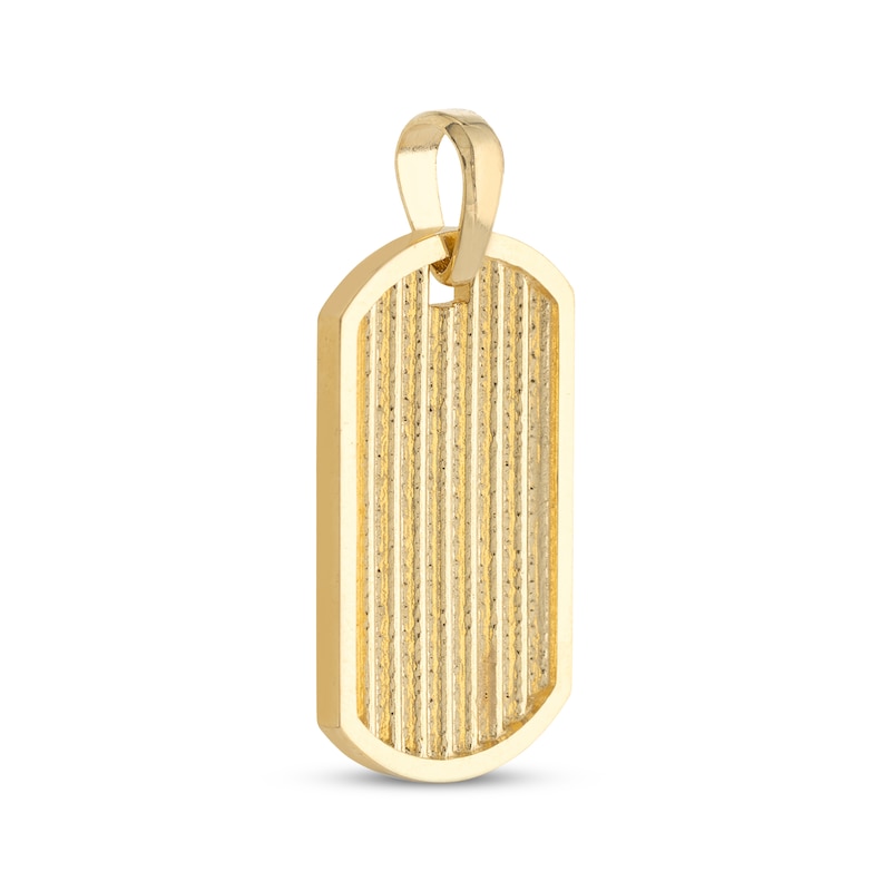 Main Image 2 of Ribbed Dog Tag Charm 14K Yellow Gold