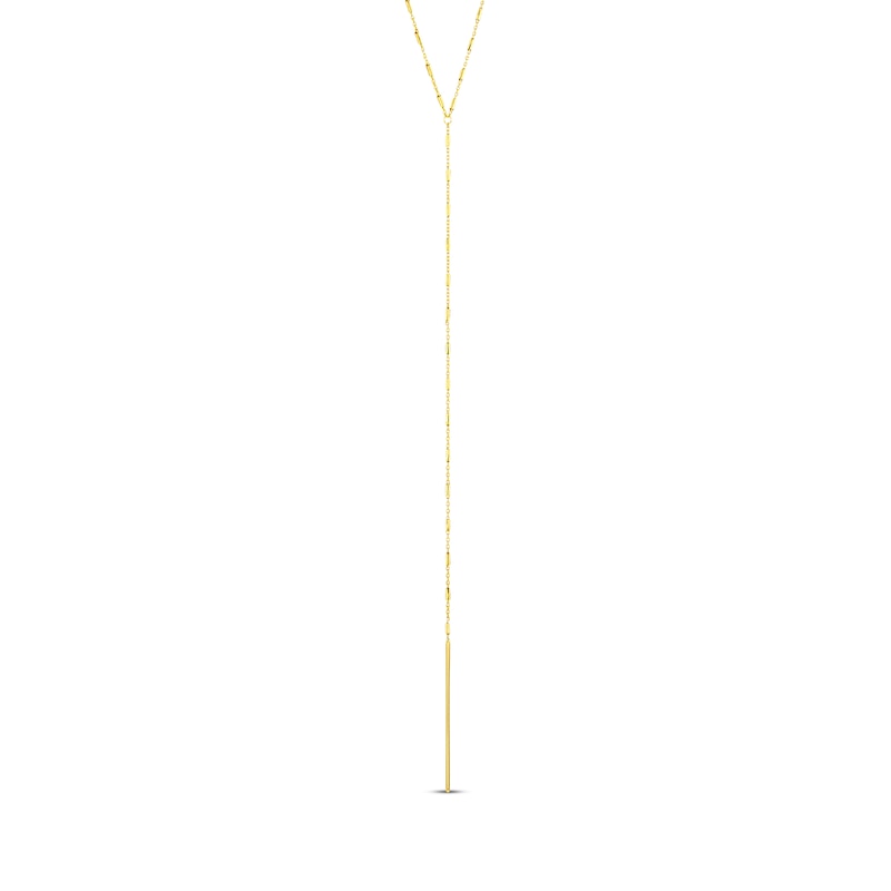 Main Image 2 of Bead Station Lariat Bar Drop Necklace 14K Yellow Gold 18&quot;