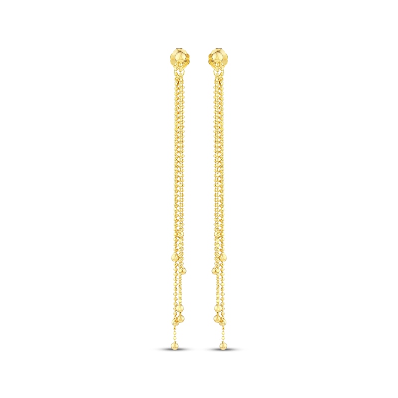 Main Image 2 of Front-Back Tassel Chain Earrings 14K Yellow Gold