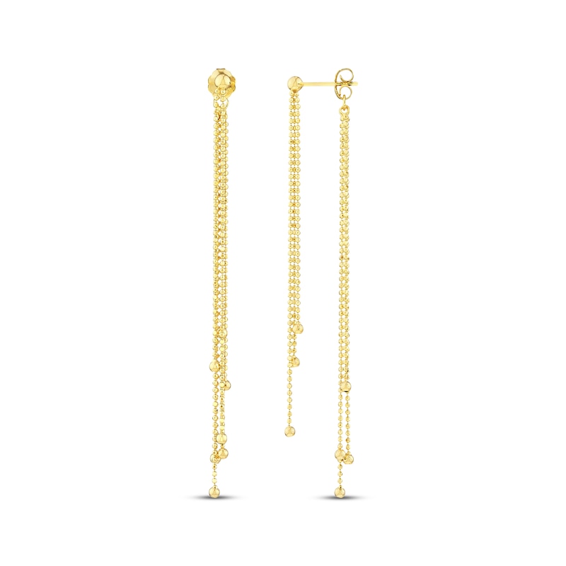 Main Image 3 of Front-Back Tassel Chain Earrings 14K Yellow Gold