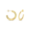 Thumbnail Image 1 of Round Corrugated Open Hoop Earrings 14K Yellow Gold