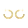 Thumbnail Image 2 of Round Corrugated Open Hoop Earrings 14K Yellow Gold