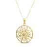 Thumbnail Image 1 of Diamond-Cut Flower Medallion Necklace 14K Yellow Gold 18&quot;