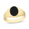 Thumbnail Image 0 of Black Enamel Oval Signet Ring 14K Yellow Gold