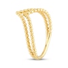 Thumbnail Image 2 of Beaded Two-Row Chevron Fashion Ring 14K Yellow Gold