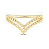 Thumbnail Image 3 of Beaded Two-Row Chevron Fashion Ring 14K Yellow Gold