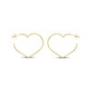 Thumbnail Image 2 of Heart-Shaped Open Hoop Earrings 14K Yellow Gold