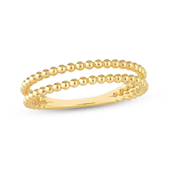 Beaded Two-Row Fashion Ring 14K Yellow Gold