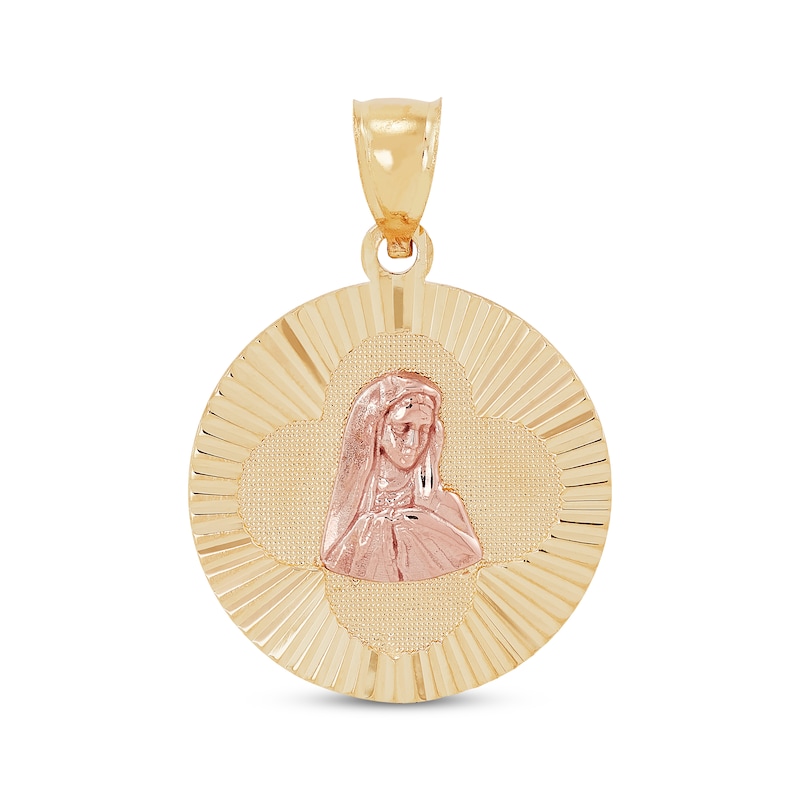 Main Image 1 of Diamond-Cut Virgin Mary Charm 14K Two-Tone Gold