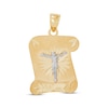 Thumbnail Image 1 of Diamond-Cut Crucifix Scroll Charm 14K Two-Tone Gold