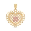 Thumbnail Image 1 of Diamond-Cut Quinceañera Heart Charm 14K Two-Tone Gold