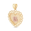 Thumbnail Image 2 of Diamond-Cut Quinceañera Heart Charm 14K Two-Tone Gold