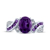 Thumbnail Image 3 of Oval-Cut Amethyst & White Lab-Created Sapphire Bypass Ring Sterling Silver