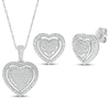 Thumbnail Image 1 of Diamond Heart Necklace & Stud Earrings Set 1/4 ct tw Sterling Silver