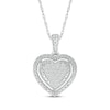 Thumbnail Image 2 of Diamond Heart Necklace & Stud Earrings Set 1/4 ct tw Sterling Silver