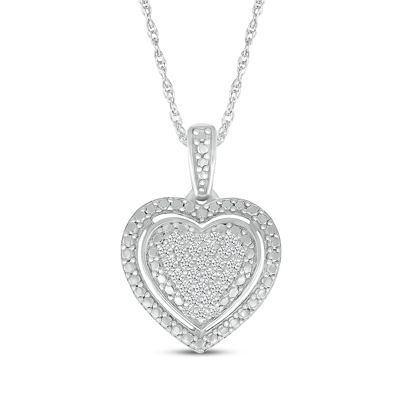 Main Image 2 of Diamond Heart Necklace & Stud Earrings Set 1/4 ct tw Sterling Silver