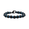 Thumbnail Image 1 of Men's Black Onyx Bead Bracelet Blue & Black Ion-Plated Stainless Steel 8.5&quot;