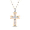 Thumbnail Image 1 of Diamond Cross Necklace 1/5 ct tw 10K Two-Tone Gold 18&quot;