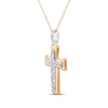 Thumbnail Image 2 of Diamond Cross Necklace 1/5 ct tw 10K Two-Tone Gold 18&quot;