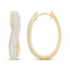 Thumbnail Image 0 of Diamond Curved Two-Row Hoop Earrings 1/2 ct tw 10K Yellow Gold