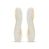 Thumbnail Image 1 of Diamond Curved Two-Row Hoop Earrings 1/2 ct tw 10K Yellow Gold