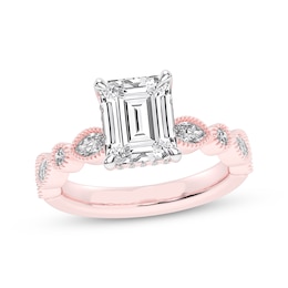 Lab-Created Diamonds by KAY Emerald-Cut Engagement Ring 3-3/4 ct tw 14K Rose Gold