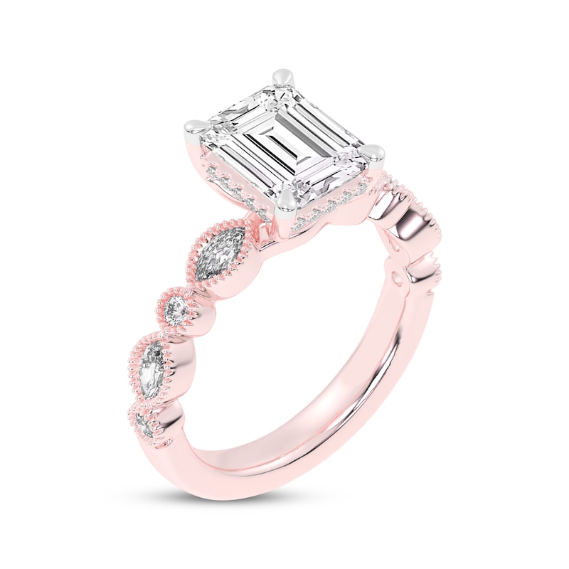 Lab-Created Diamonds by KAY Emerald-Cut Engagement Ring 3-3/4 ct tw 14K Rose Gold