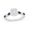 Thumbnail Image 1 of Emerald-Cut Diamond & Blue Sapphire Engagement Ring 5/8 ct tw 14K White Gold