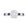 Thumbnail Image 3 of Emerald-Cut Diamond & Blue Sapphire Engagement Ring 5/8 ct tw 14K White Gold