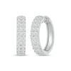 Thumbnail Image 1 of Lab-Grown Diamonds by KAY Two-Row Hoop Earrings 1 ct tw 10K White Gold