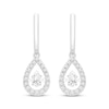 Thumbnail Image 2 of Unstoppable Love Pear-Shaped Lab-Created Diamond Drop Hoop Earrings 1 ct tw 14K White Gold