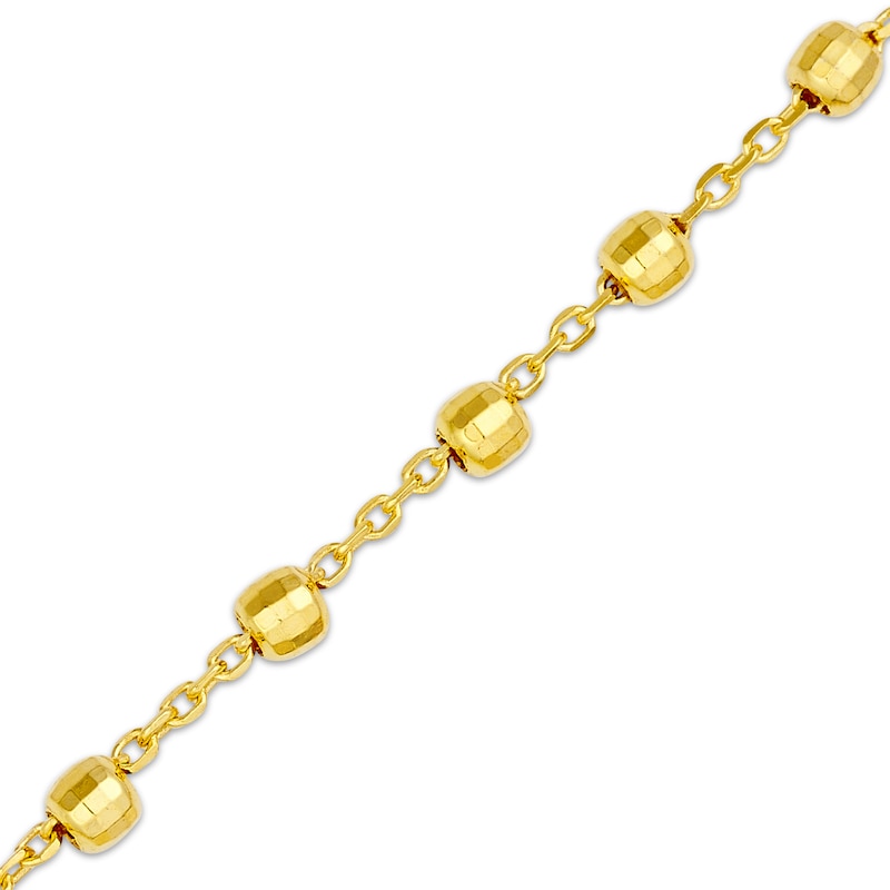 Main Image 2 of Hollow Disco Bead Station Necklace 14K Yellow Gold 18&quot;