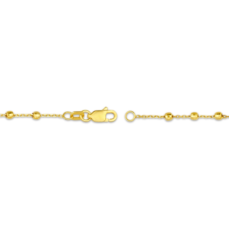 Main Image 3 of Hollow Disco Bead Station Necklace 14K Yellow Gold 18&quot;