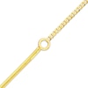 Thumbnail Image 1 of Hollow Herringbone & Curb Chain Bracelet with Circle Charm 14K Yellow Gold 7.5"
