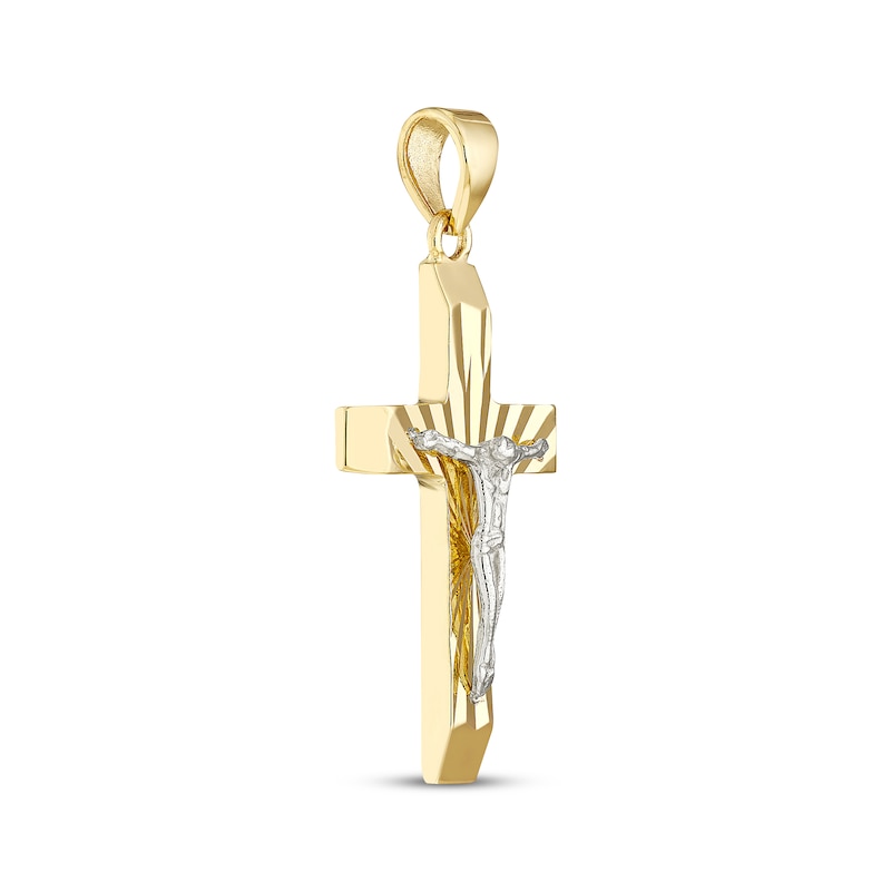 Main Image 2 of Diamond-Cut Crucifix Charm 10K Yellow Gold