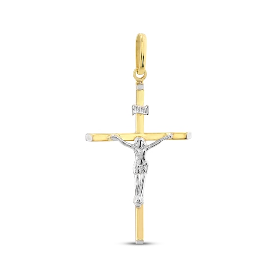 Diamond-Cut Crucifix Charm 10K Yellow Gold