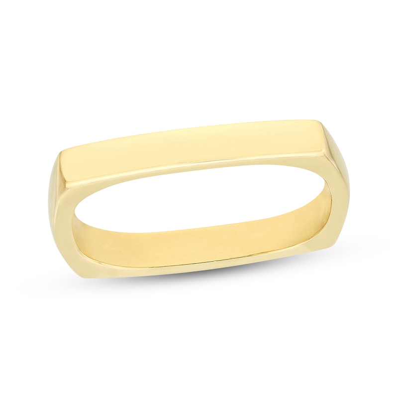 Main Image 1 of Flat Square Ring 14K Yellow Gold