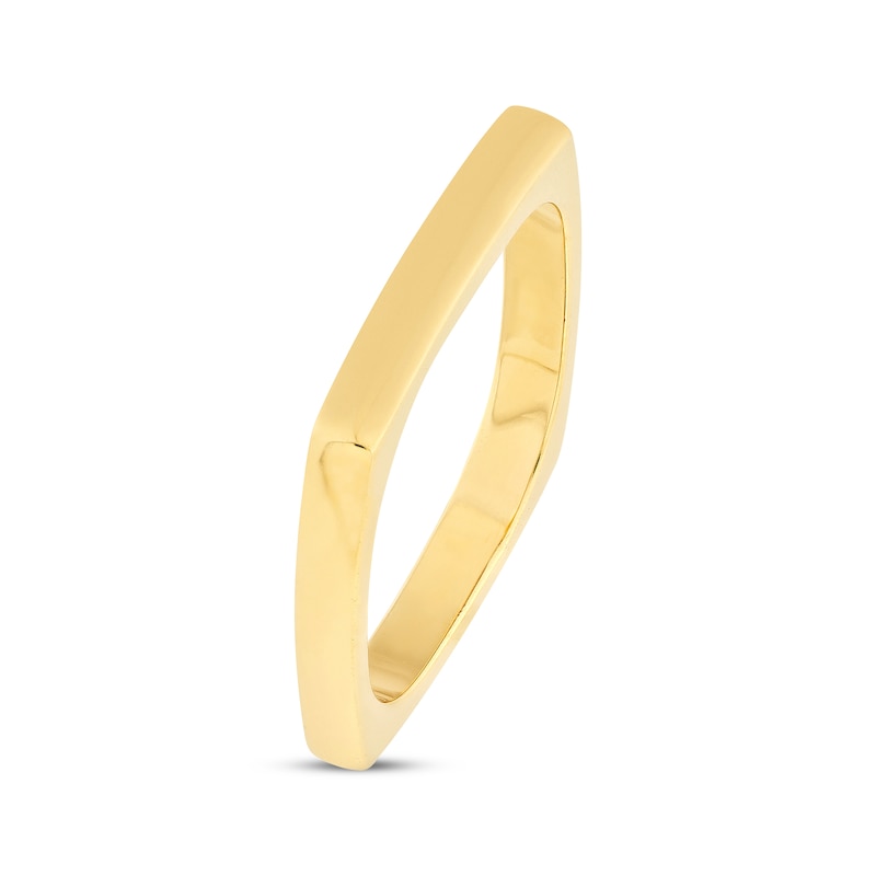 Main Image 2 of Flat Square Ring 14K Yellow Gold