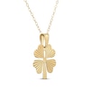 Thumbnail Image 2 of Diamond-Cut Four-Leaf Clover Necklace 14K Yellow Gold 18&quot;