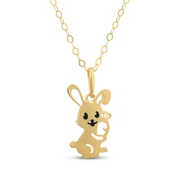 Children's Bunny Necklace 14K Yellow Gold 13&quot;