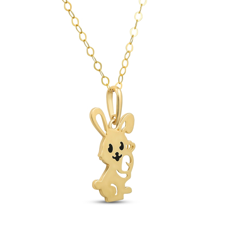 Main Image 2 of Children's Bunny Necklace 14K Yellow Gold 13&quot;