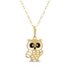 Thumbnail Image 1 of Children's Owl Necklace 14K Yellow Gold 13&quot;