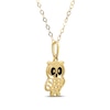 Thumbnail Image 2 of Children's Owl Necklace 14K Yellow Gold 13&quot;