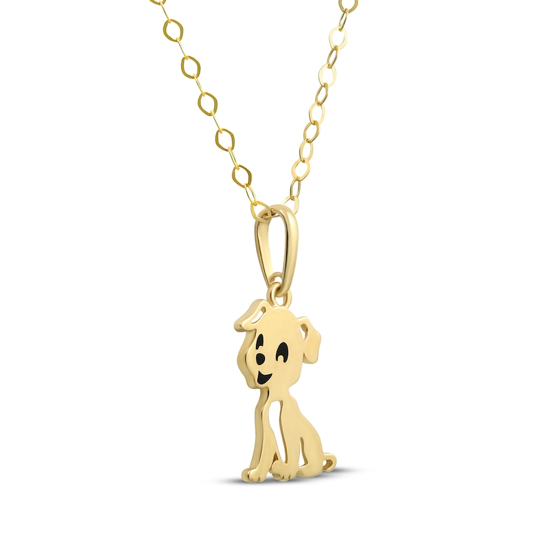 Main Image 2 of Children's Puppy Necklace 14K Yellow Gold 13&quot;