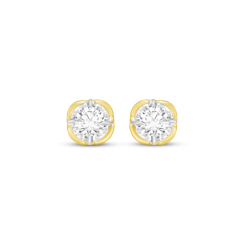 Main Image 2 of Round-Cut Diamond Stud Earrings 1/2 ct tw 10K Yellow Gold (I/I3)