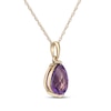 Thumbnail Image 2 of Pear-Shaped Amethyst Bezel-Set Solitaire Necklace 10K Yellow Gold 18&quot;