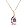 Thumbnail Image 3 of Pear-Shaped Amethyst Bezel-Set Solitaire Necklace 10K Yellow Gold 18&quot;