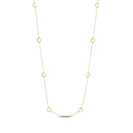 Circle Station Necklace 14K Yellow Gold 36&quot;