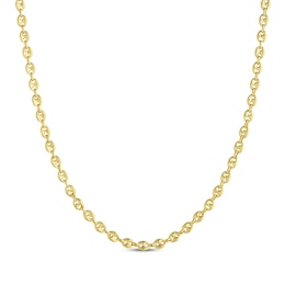 Solid Puff Mariner Chain Necklace 14K Yellow Gold 18&quot;