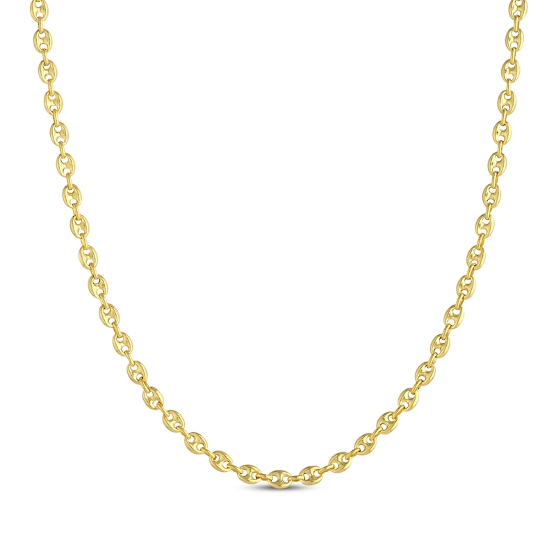 Main Image 1 of Solid Puff Mariner Chain Necklace 14K Yellow Gold 18&quot;